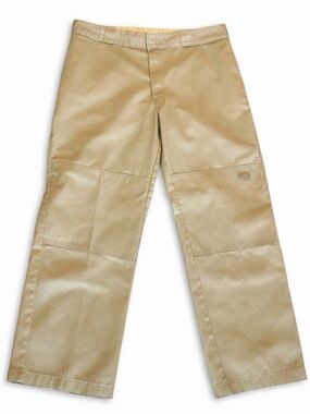 Dickies Double Knee Loose Fit Skater Pants 36x28 Distressed Khaki Y2K